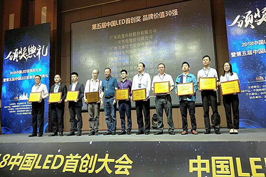 Lianchengfa won the title of “Top 30 Brand Value Enterprises of China LED Pioneer Award”