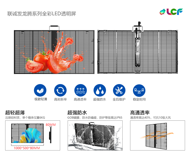 led full colour transparent screen